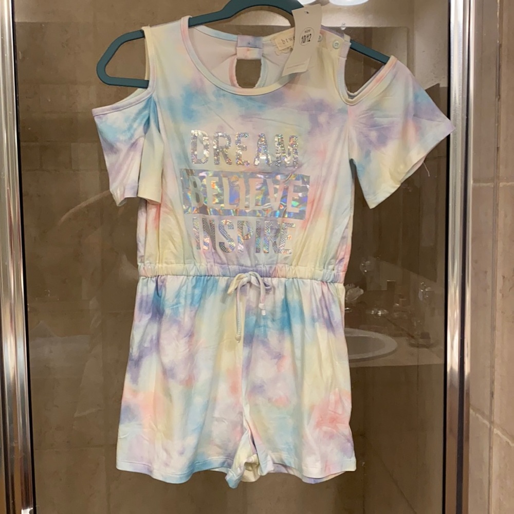 Size 10-12 pastel tie dye romper